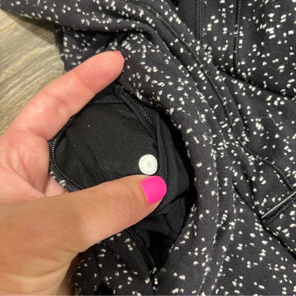 Lululemon Black and White Speckled Half-Zip Pullover